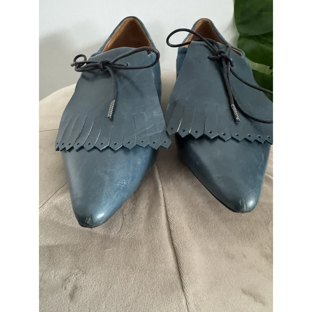Marc Jacobs Suede & Leather Tassel Lace-up Oxford Flats 37.5 us7